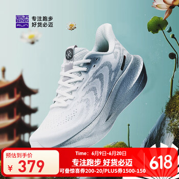 补贴购：必迈 远征者6.0 缓震跑步鞋 白蛇 （暴风白/金属银）