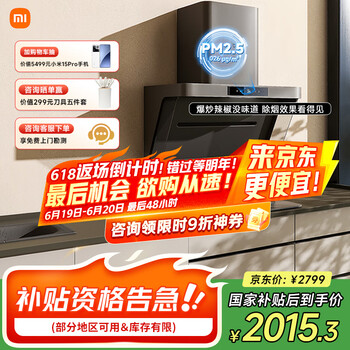 米家 MIJIA MI/小米 米家系列 智能净烟机P1 灰色