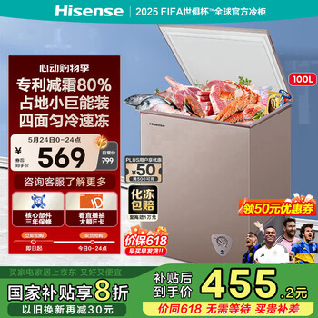 海信(Hisense)100升低霜家用小冰柜 一级能效冷藏柜冷冻柜 顶开门单温母婴母乳小冰箱BD/BC-100NUD以旧换新