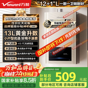 万和 13升燃气热水器天然气 水气双调恒温 JSQ25-13BE1