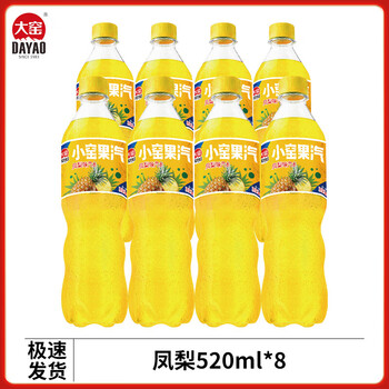 大窑 多口味汽水520ml 凤梨*4+冻梨*4