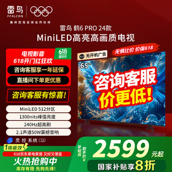 FFALCON雷鸟 65英寸鹤6 Pro 24款 MiniLED电视 512分区 1300nit 4+64GB 无开机广告平板电视机65S585C Pro 65英寸 【65S585C Pro】