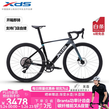 喜德盛(xds)门店提车公路自行车25款AD350碳纤维前叉座管功率计曲柄气动车架 2025-鸽子灰 540mm