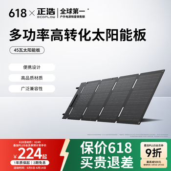 ECOFLOW 正浩太阳能电池板45W光伏发电板家用户外露营折叠便携充电