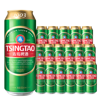 青岛啤酒 TSINGTAO 高端精酿1903原麦汁10°P550mL*18罐 赠大麦茶500mL*15瓶