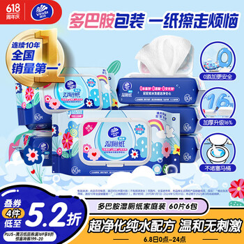 维达 湿厕纸 60片*6包