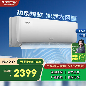格力 GREE 天仪 1.5匹 一级能效 变频冷暖 56净菌自洁 独立除湿 卧室挂机空调 1.5匹 一级能效