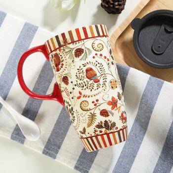 爱屋格林马克杯大容量带盖水杯子早餐牛奶燕麦杯陶瓷咖啡杯个性创意情侣杯男女士办公室茶杯500ml 多彩生活3ltm4974n 图片价格品牌报价 京东