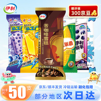 伊利 苦咖啡冰工厂 雪糕冰淇淋 50支组合装