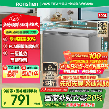 容声 300升大容量减霜冰柜家商两用冷藏冷冻转换单温一级能效节能省电低噪卧式冷柜