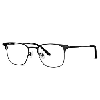 钛近视眼镜男潮防蓝光变色超轻全框黑框眼镜框架女配眼睛有度数 黑色