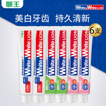 狮王 葡萄柚氨基酸大白牙膏 白桃+青柠+葡萄 6支装 共720克
