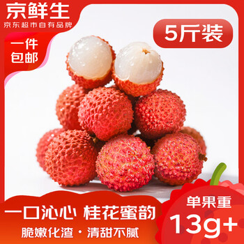 京鲜生 现货广东桂味荔枝 净重5斤