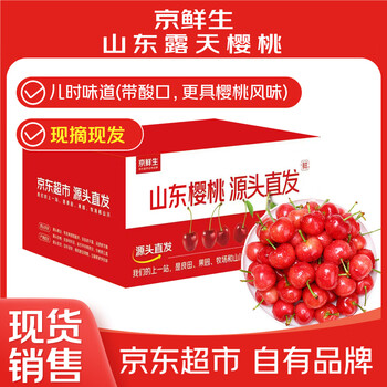 京鲜生 山东露天樱桃 J级26-28mm净重2.8斤 生鲜水果 源头直发