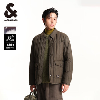 杰克·琼斯（JACK&JONES）男装衣服秋冬短款羽绒服男保暖外套合集 224423006黑橄榄 S 170