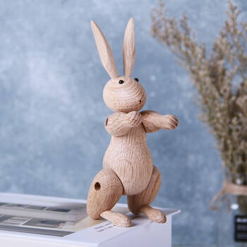 品小礼物小木兔家居装饰品摆件 丹麦北欧风简约实木制创意礼物 木偶