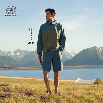 KOLON SPORT/可隆复古露营夹克 明星同款 男女同款户外防风耐磨外套 LUJK5AT500-DC 深青色 L 175/96A