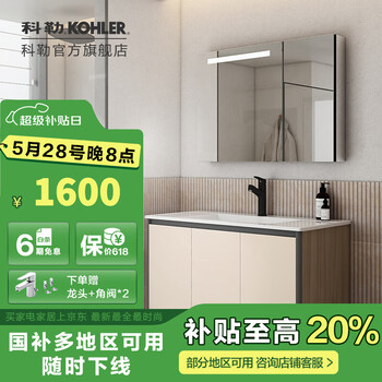科勒(KOHLER)逸森浴室柜卫生间台盆柜子洗手间家具【国补15%】 逸森 浴室柜 单开门-左开60cm 不含镜柜