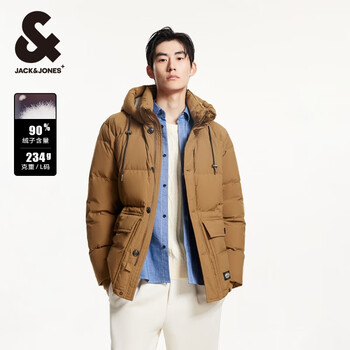 杰克·琼斯(JACK&JONES)秋冬季男士保暖外羽绒服合集 224412037橡胶棕 M 175