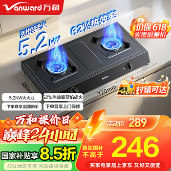 万和 梅赛思燃气灶家用天然气台式5.2KW大火力灶具省气高效JZT-MB08-D9