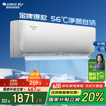 格力 GREE 空调挂机 云佳新一级能效 变频节能省电冷暖 大1匹 一级能效