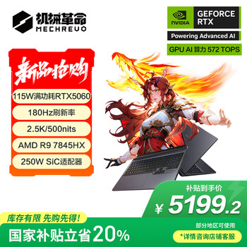 机械革命 蛟龙16Pro 2025 16英寸游戏电竞笔记本电脑(R9-7845HX 16G 512G RTX5060 180Hz 2.5K 灰)