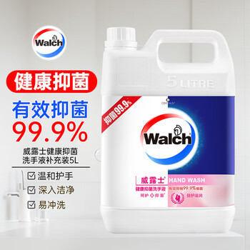 PLUS会员：Walch 威露士 健康抑菌洗手液 10斤/桶 补充装 （plus会员免运费）