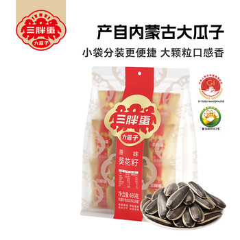 三胖蛋 SUNBOY 原味瓜子480g袋葵花籽量贩装坚果炒货 办公室零食 独立小包装保鲜 原味瓜子480g