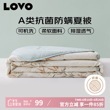 LOVO 乐蜗 轻·舒柔 抗菌夏被 2.4斤 200*230cm