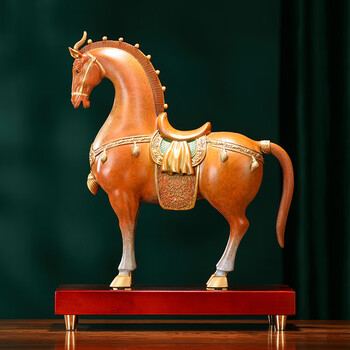 迪尼爱尔高端铜唐马办公室大摆件酒柜玄关马到成功装饰乔迁新居礼品tf