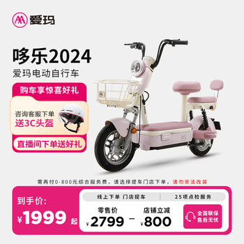 爱玛 哆乐48V12AH可提取锂电池成人豪华电瓶车电动自行车 12AH-到店选色提车