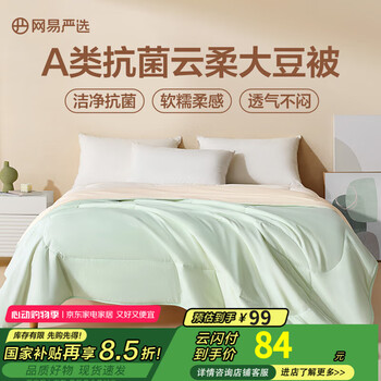 网易严选大豆被A类抗菌10%大豆纤维被夏凉被夏季空调被单双人可机洗被子 云杉绿-夏被 220*240cm(适合1.8m/2.0m床)