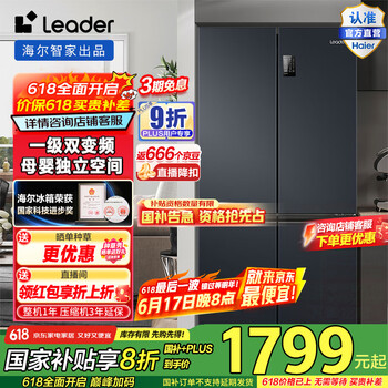 海尔 Haier 国潮系列 BCD-469WGLTDEDBX 风冷十字门超薄冰箱 469L