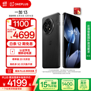 一加 OnePlus 13 5G手机 24GB+1TB 黑曜秘境 骁龙8至尊版