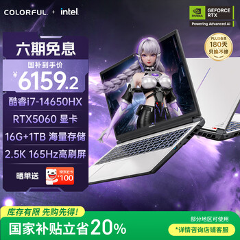 七彩虹（Colorful）隐星P16 Pro 14代酷睿i7 16英寸游戏笔记本电脑(i7-14650HX 16G 1T RTX5060）【国家补贴20%】