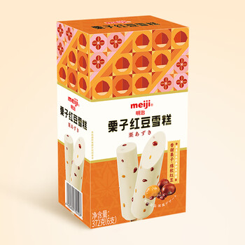 明治（meiji）栗子红豆雪糕 62g*6支 彩盒装
