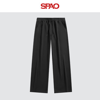 SPAO 男士经典百搭卫裤 SPWK25SK08XY 黑#纯色