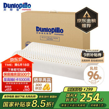 邓禄普 ECO波浪枕 天然乳胶枕头 颈椎枕