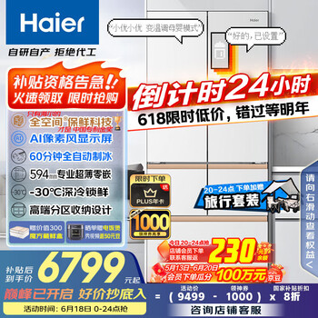 国家补贴：海尔 Haier 512升麦浪系列 全空间保鲜法式多门 BCD-512WGHMDBGVSU1