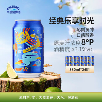 千岛湖啤酒 乐享时光黄啤 330ml*24听