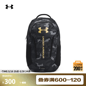 安德玛(UNDERARMOUR)Hustle 6.0男女同款便携训练运动双肩背包1384672 黑色001 均码