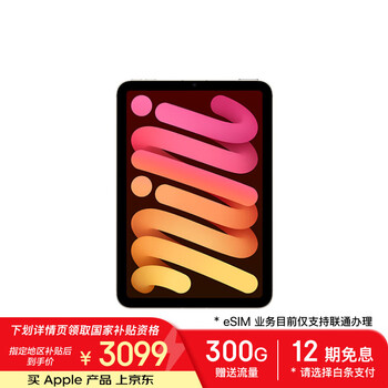 Apple/苹果 iPad mini (A17 Pro) 8.3英寸 平板电脑(128G eSIM版/mini7/MXQ23CH/A)星光色