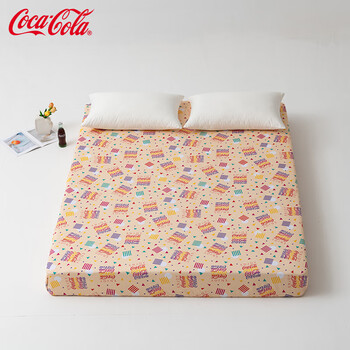 可口可乐亲肤磨毛加厚床笠单件防脏被罩 繁花似锦 120*200cm