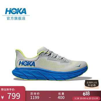 HOKA ONE ONE男款夏季阿瑞海7跑步鞋ARAHI 7稳定支撑透气户外缓震 星尘灰/钴蓝色 41