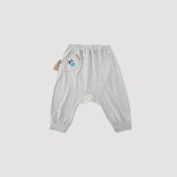 巴厘小猪宝宝防晒裤哈伦裤夏季薄款儿童大pp裤男童防蚊裤女童休闲婴儿裤子 月灰 90