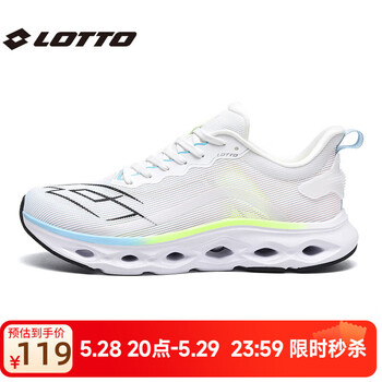 乐途(LOTTO)官方减震跑步鞋2025夏季新款网面运动鞋竞速回弹情侣款鞋 白/瀑布蓝-男 42