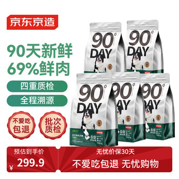 京东京造 全价鲜肉犬粮2kg*5袋新鲜90天