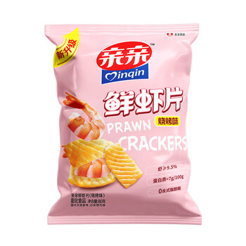 亲亲(Qinqin)休闲零食大包装 虾条薯片任选经典口味怀旧膨化食品 虾片烧烤味