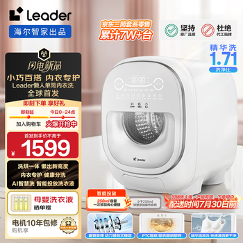 统帅(Leader)海尔智家出品懒人内衣洗衣机全自动 洗烘一体 1KG 内衣裤0手洗 除菌螨XQGL10-HBD551WU1