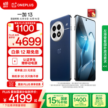 一加 OnePlus 13 5G手机 24GB+1TB 蓝调时刻 骁龙8至尊版